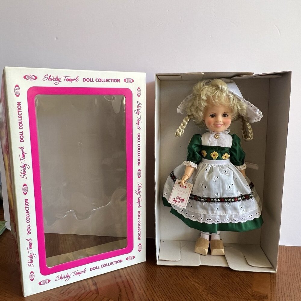 Shirley Temple Heidi 12" Ideal Doll Wooden Shoes In Box Tag Sleep Eyes